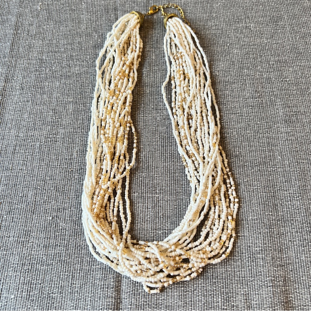 Elegant Cream Beaded Necklace